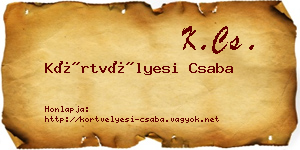 Körtvélyesi Csaba névjegykártya