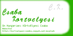 csaba kortvelyesi business card